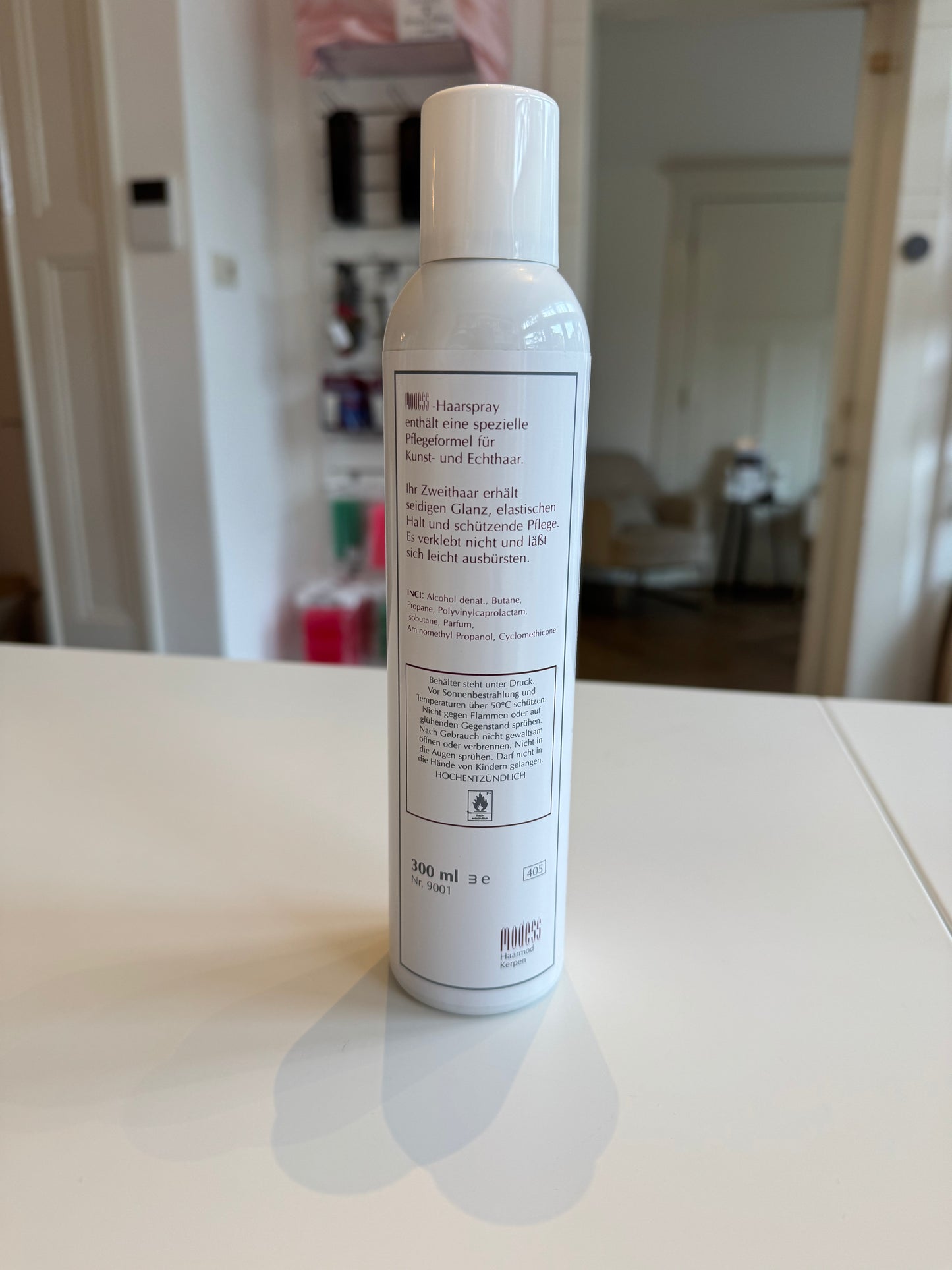Modess Hairspray for synthetic hairpieces