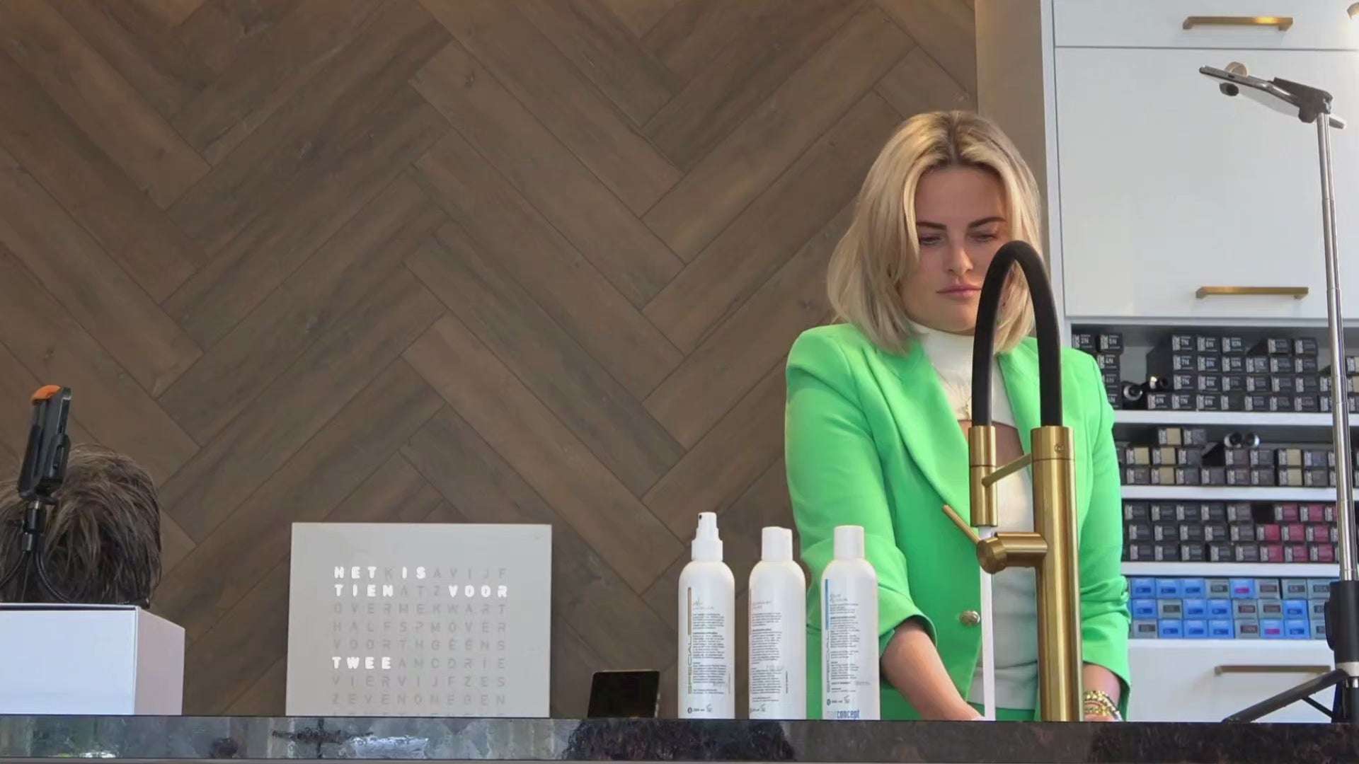 Load video: synthetic hair washing instructional video with spoken text